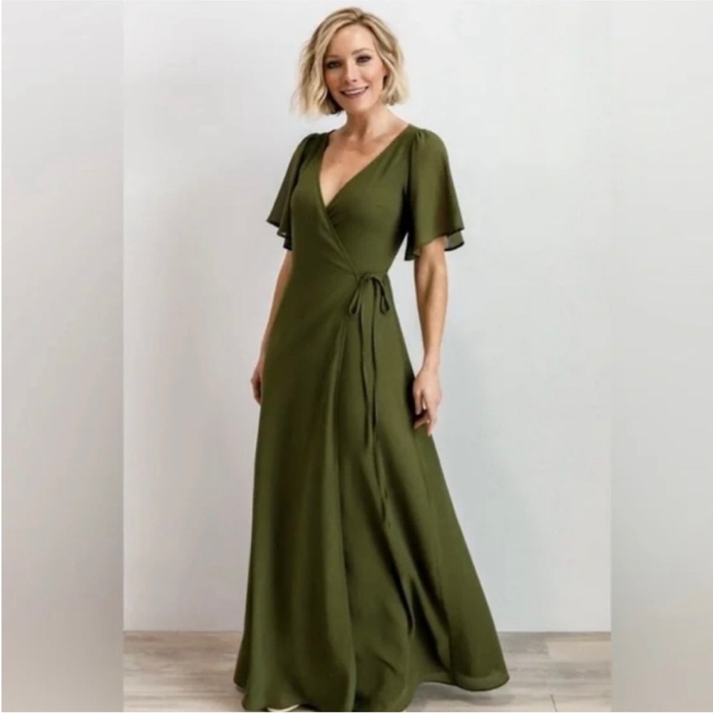 Baltic Born Olive Green Maxi Wrap Dress